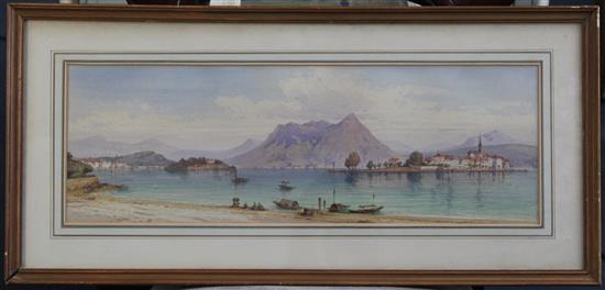 Giuseppe Corelli (1858-1921) Lac Maggior, 7 x 21in.